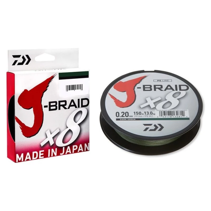Daiwa J-Braid X8 150m Dark Green 1 Daiwa J-Braid X8 150m Dark Green