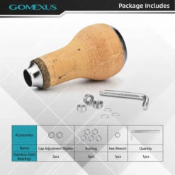 Gomexus Handle Knob Cork For Spinning Reel - Cork/Silver 8 Gomexus Handle Knob Cork For Spinning Reel - Cork/Silver -Promos Cannes Boutique CA27TNBK 4