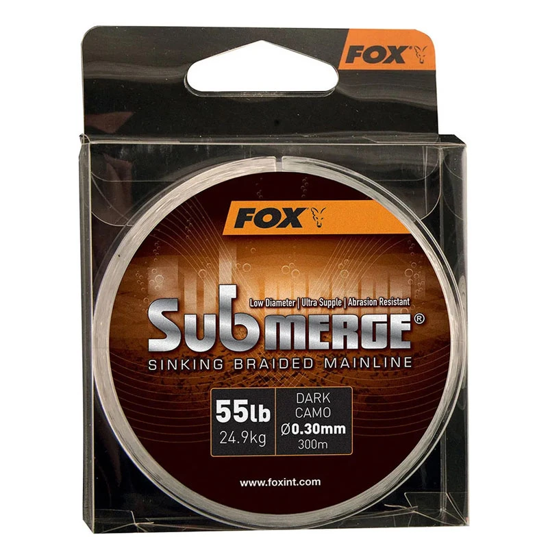 Fox Submerge Dark Camo Sinking Braid 300m - 0.30mm 55lb/25kgs 1 Fox Submerge Dark Camo Sinking Braid 300m - 0.30mm 55lb/25kgs