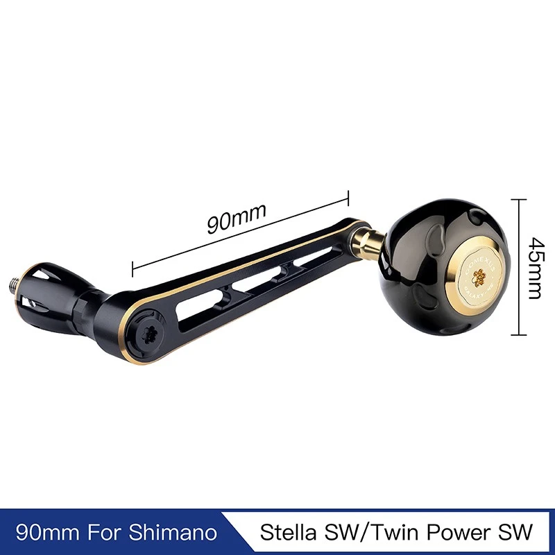 Gomexus 90mm Aluminium Power Handle With 45mm Titanium Knob - Black & Gold 2 Gomexus 90mm Aluminium Power Handle With 45mm Titanium Knob - Black & Gold – Image 2