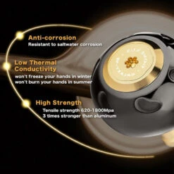 Gomexus 90mm Aluminium Power Handle With 45mm Titanium Knob - Black & Gold 10 Gomexus 90mm Aluminium Power Handle With 45mm Titanium Knob - Black & Gold -Promos Cannes Boutique LYS90TB45BKGD 5