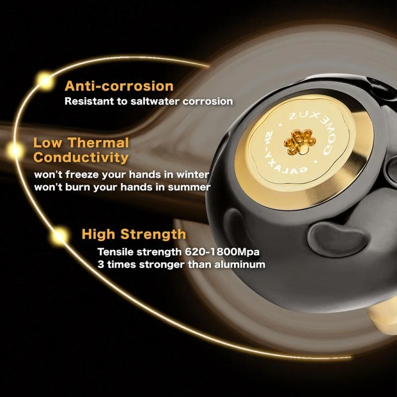 Gomexus 90mm Aluminium Power Handle With 45mm Titanium Knob - Black & Gold 5 Gomexus 90mm Aluminium Power Handle With 45mm Titanium Knob - Black & Gold – Image 5